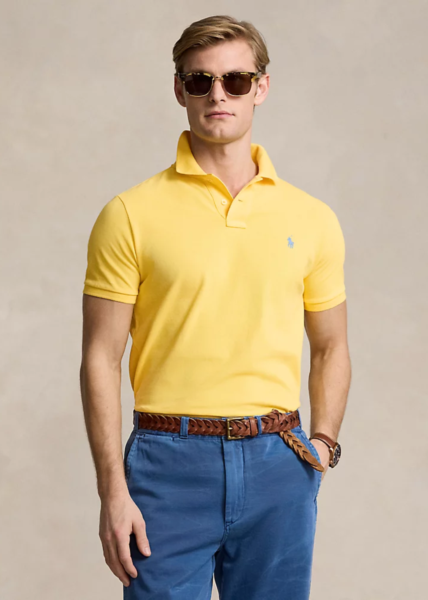 Polo en coton doux coupe ajustée