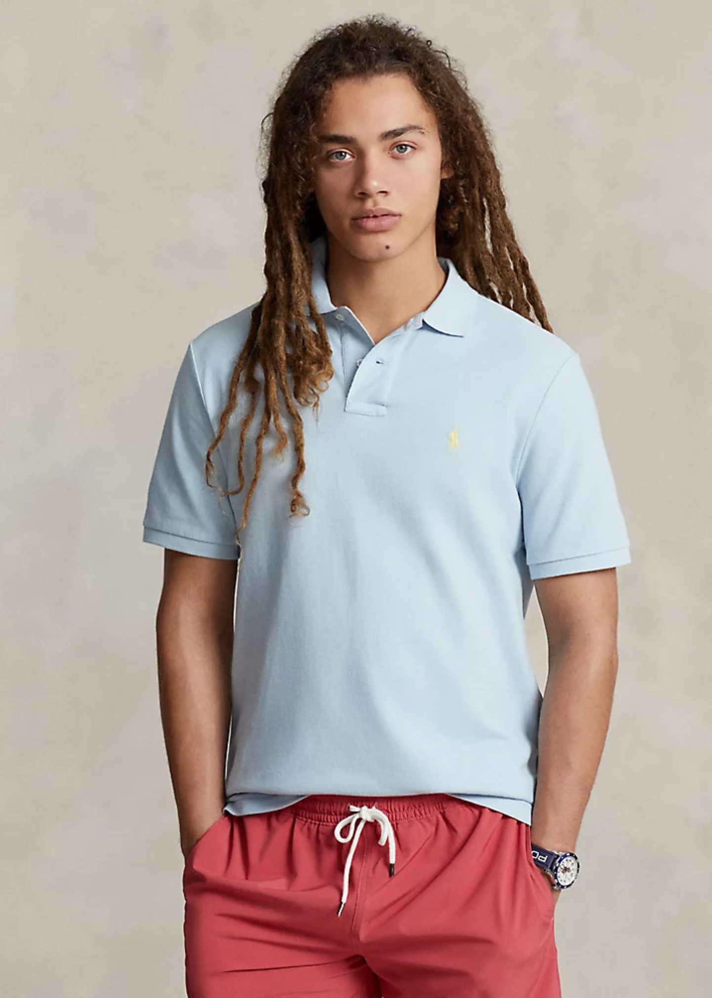 Polo en coton doux coupe ajustée